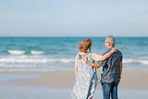 A mature couple enjoying Sri Lanka’s peaceful coastline